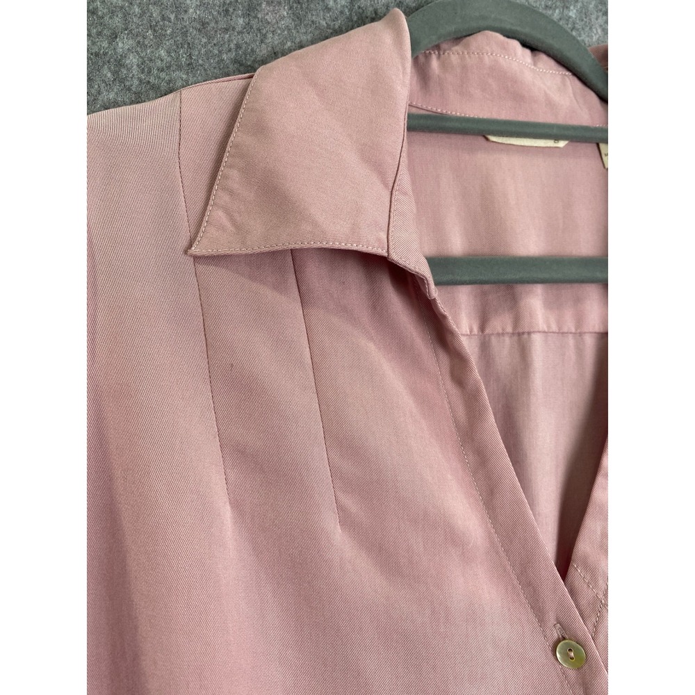 Soft Surroundings Blush Pink Tencel Asymmetrical Button Tunic Top‎ Women's M - Picture 3 of 13